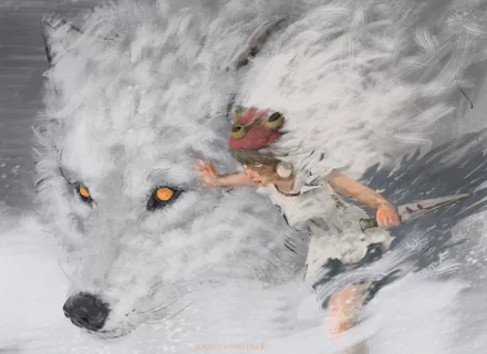 woman warrior wolf San (Princess Mononoke) Anime Princess Mononoke HD Desktop Wallpaper | Background Image