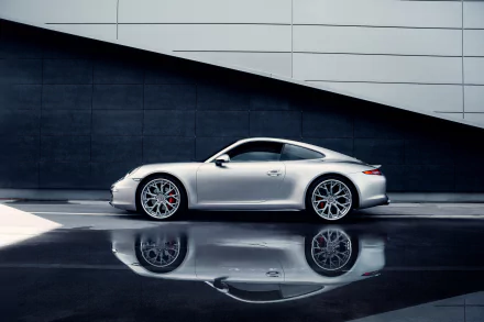 reflection silver car car Porsche 911 Porsche vehicle Porsche 911 Carrera S HD Desktop Wallpaper | Background Image