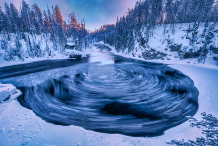 nature Finland river snow winter HD Desktop Wallpaper | Background Image