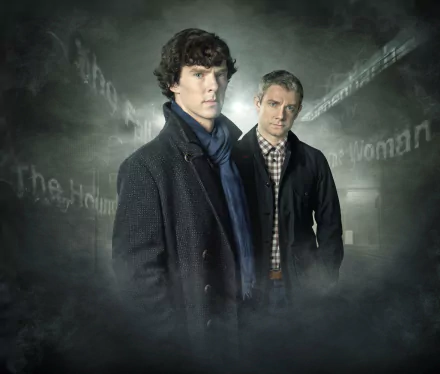 Sherlock Holmes Dr. Watson Benedict Cumberbatch Martin Freeman TV Show Sherlock (TV series) HD Desktop Wallpaper | Background Image