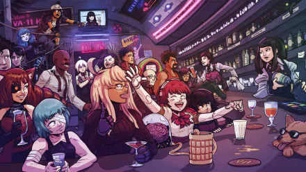video game VA-11 Hall-A: Cyberpunk Bartender Action HD Desktop Wallpaper | Background Image