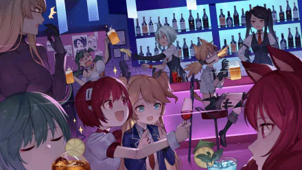 crossover video game VA-11 Hall-A: Cyberpunk Bartender Action HD Desktop Wallpaper | Background Image