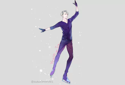 Victor Nikiforov Anime Yuri!!! on ICE HD Desktop Wallpaper | Background Image