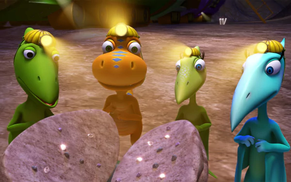 HD desktop wallpaper featuring characters from the animated series Dinosaur Train.