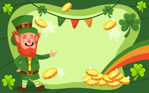 leprechaun coin clover holiday St. Patrick's Day HD Desktop Wallpaper | Background Image