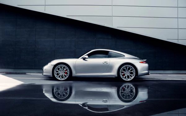 reflection silver car car Porsche 911 Porsche vehicle Porsche 911 Carrera S HD Desktop Wallpaper | Background Image