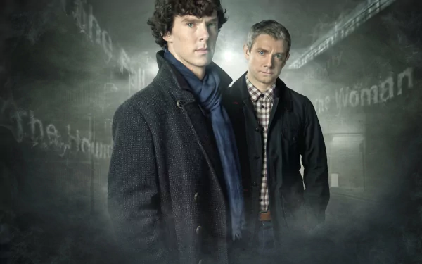 Sherlock Holmes Dr. Watson Benedict Cumberbatch Martin Freeman TV Show Sherlock (TV series) HD Desktop Wallpaper | Background Image