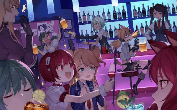 crossover video game VA-11 Hall-A: Cyberpunk Bartender Action HD Desktop Wallpaper | Background Image
