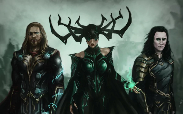 Hela (Marvel Comics) Loki (Marvel Comics) Thor movie Thor: Ragnarok HD Desktop Wallpaper | Background Image