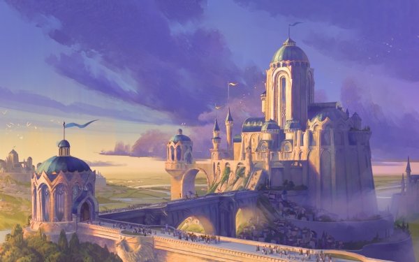 Fantasy Castle Castles Bridge HD Wallpaper | Background Image