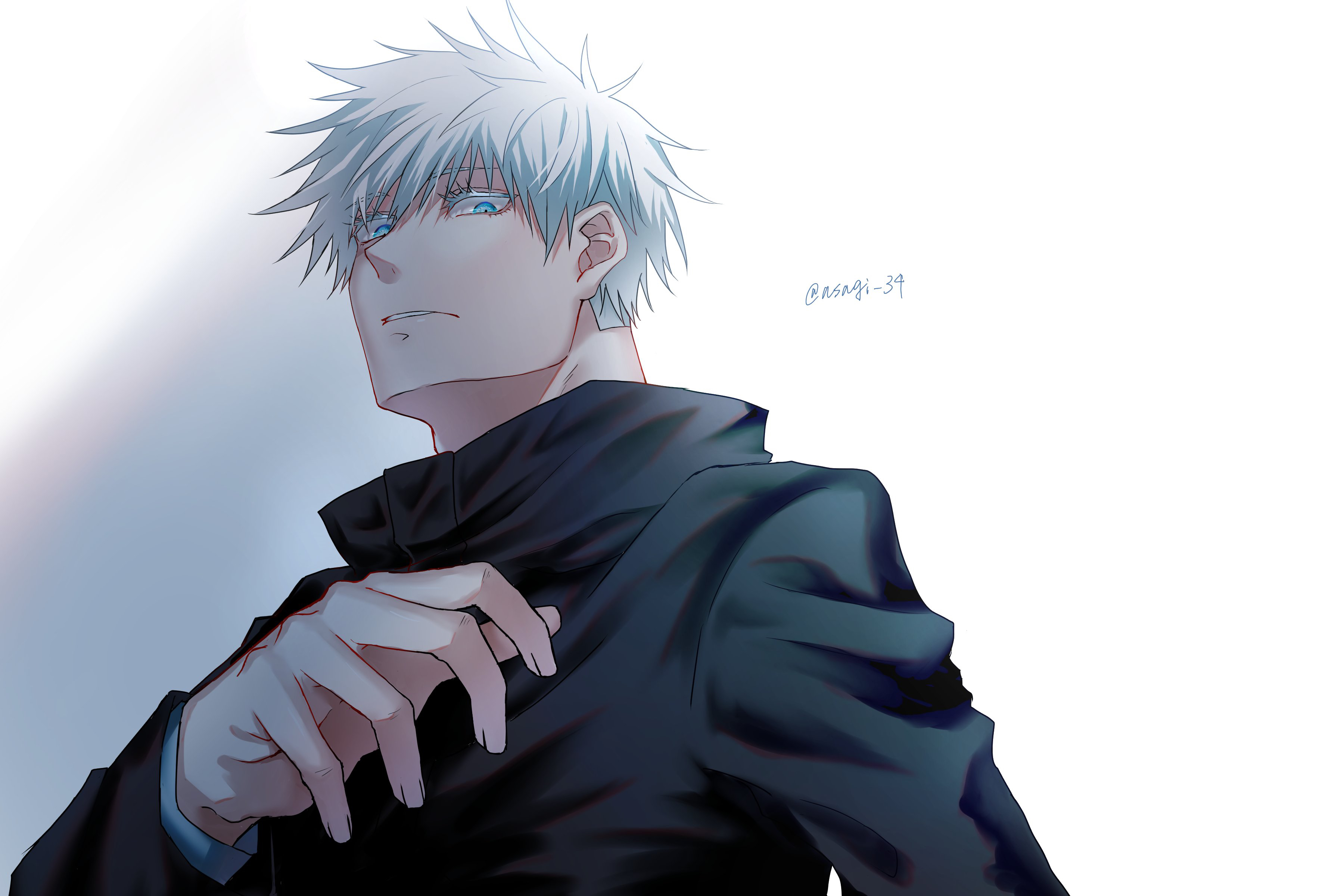 Anime, Jujutsu Kaisen, Blue Eyes, Boy, Satoru Gojo, White Hair, HD  wallpaper