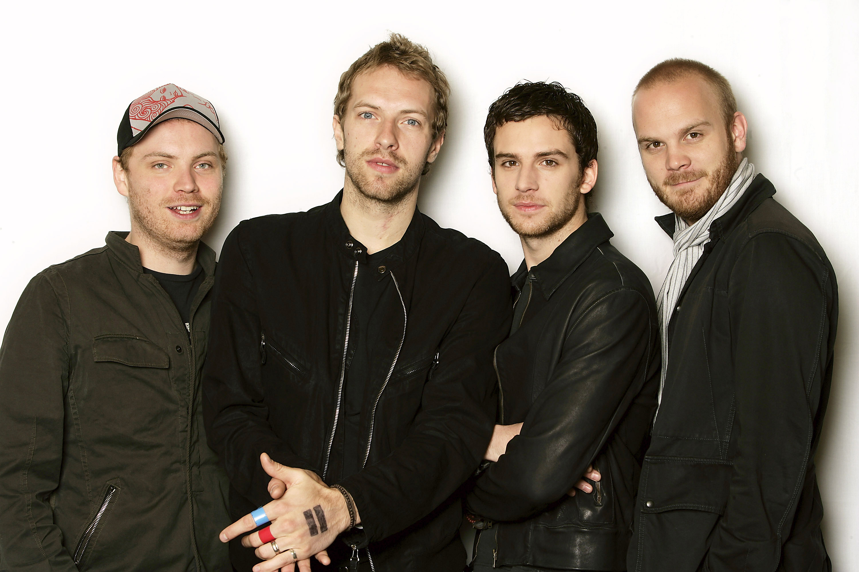 Group photo of the members of the British rock band Coldplay