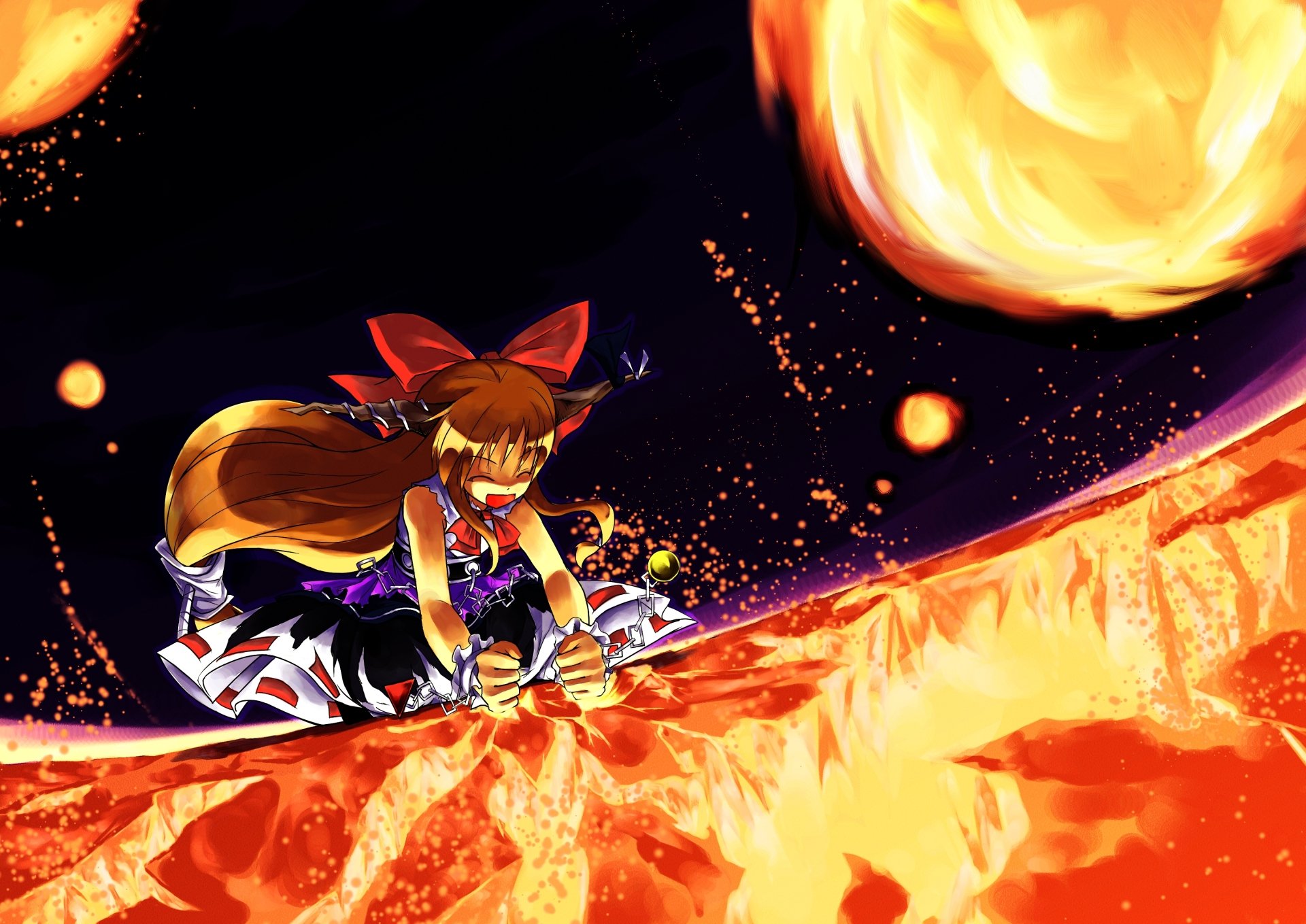 Download Suika Ibuki Anime Touhou HD Wallpaper by 空野詠夏