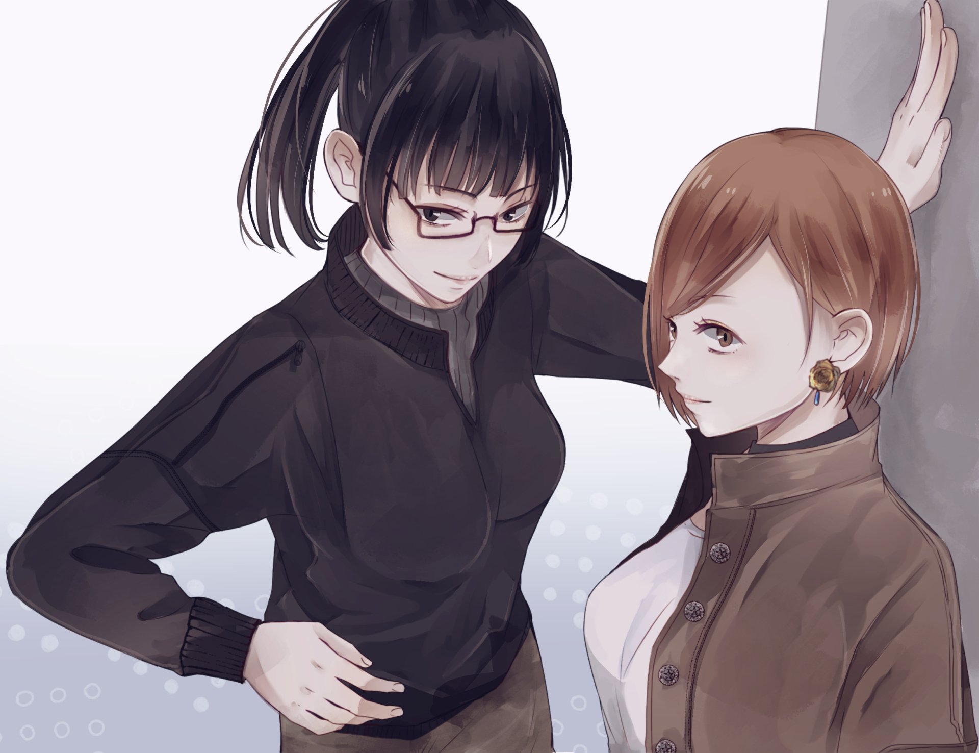 Download Glasses Brown Eyes Brown Hair Nobara Kugisaki Maki Zenin Anime Jujutsu Kaisen HD Wallpaper by ことち