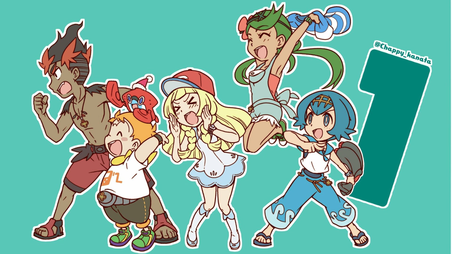 Download Sophocles (Pokémon) Rotomdex (Pokémon) Mallow (Pokémon) Lana (Pokémon) Kiawe (Pokémon) Lillie (Pokemon) Anime Pokemon HD Wallpaper by Chappy