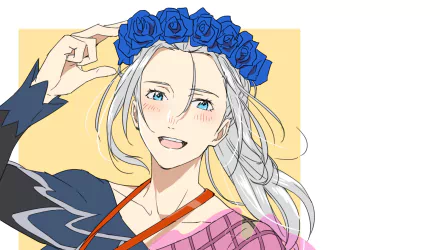 Victor Nikiforov Anime Yuri!!! on ICE HD Desktop Wallpaper | Background Image