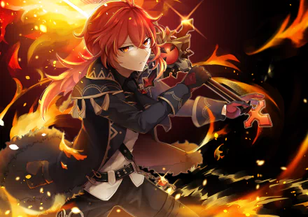 Diluc (Genshin Impact) video game Genshin Impact HD Desktop Wallpaper | Background Image