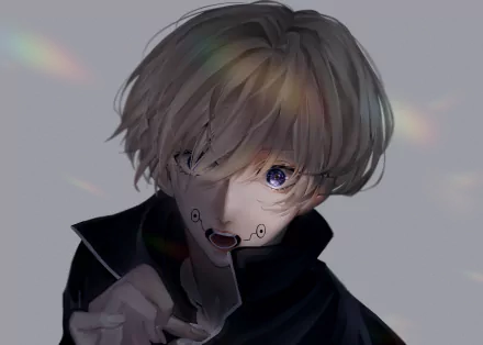 school uniform purple eyes white hair Toge Inumaki Anime Jujutsu Kaisen HD Desktop Wallpaper | Background Image