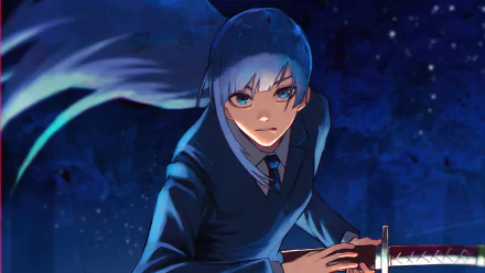 school uniform blue eyes blue hair Kasumi Miwa Anime Jujutsu Kaisen HD Desktop Wallpaper | Background Image