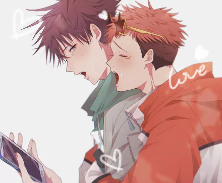 orange hair glasses blue eyes Megumi Fushiguro Yuji Itadori Anime Jujutsu Kaisen HD Desktop Wallpaper | Background Image