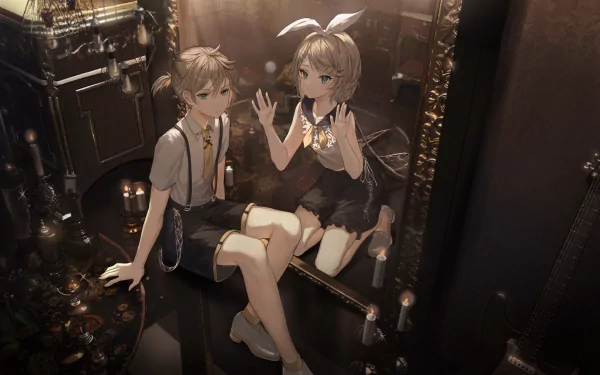 Len Kagamine Rin Kagamine Anime Vocaloid HD Desktop Wallpaper | Background Image