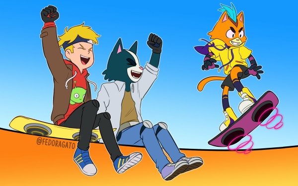 TV Show Final Space Gary Goodspeed Avocato Little Cato Sneakers Blonde Hoverboard Jacket Hoodie Smile HD Wallpaper | Background Image