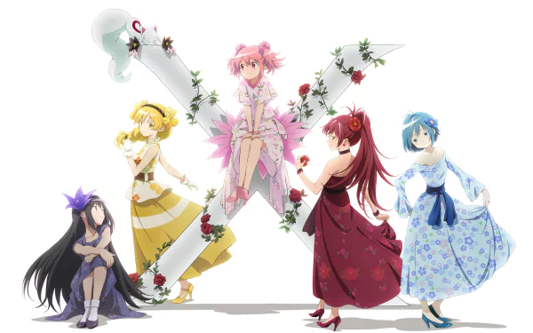Mami Tomoe Kyōko Sakura Sayaka Miki Madoka Kaname Homura Akemi Anime Puella Magi Madoka Magica HD Desktop Wallpaper | Background Image