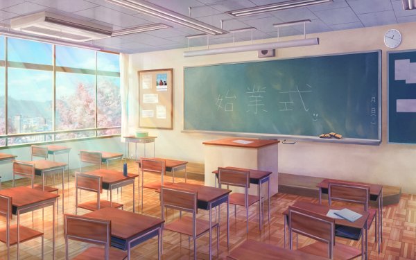 Anime Room Classroom HD Wallpaper | Background Image