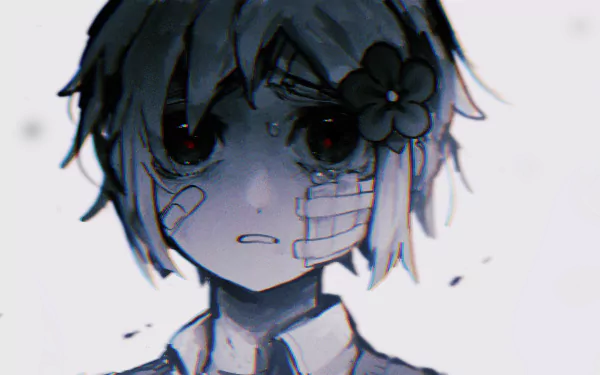 bandage tears face Basil (Omori) OMORI video game HD Desktop Wallpaper | Background Image