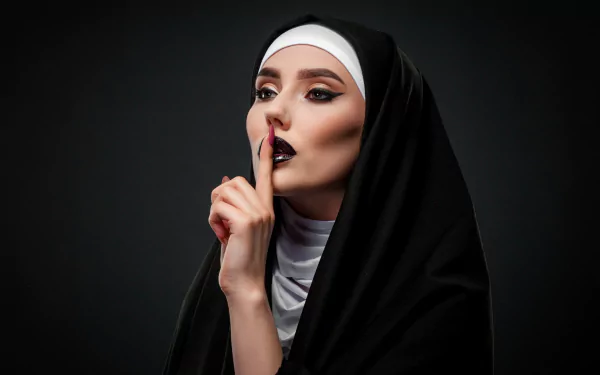 nun lipstick woman cosplay HD Desktop Wallpaper | Background Image
