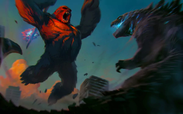  An artwork about the the fight between two titans by Jason Kang
