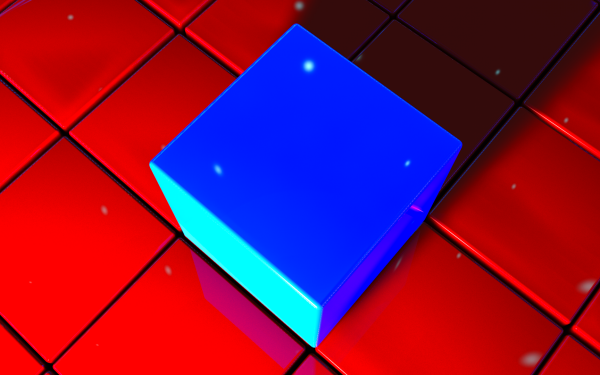 Artistic Cube 3D CGI Red Blue HD Wallpaper | Background Image