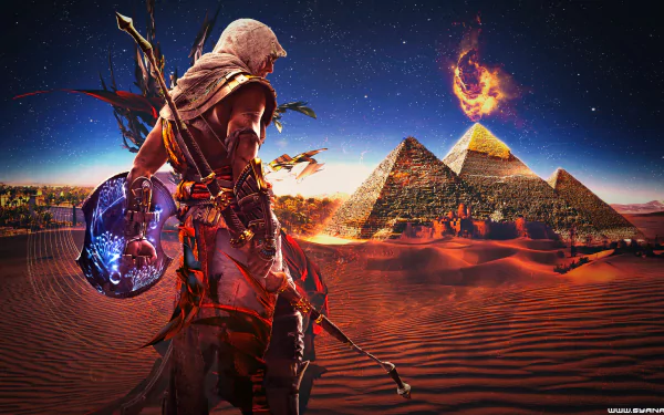 Egypt Bayek Of Siwa video game Assassin's Creed Origins HD Desktop Wallpaper | Background Image