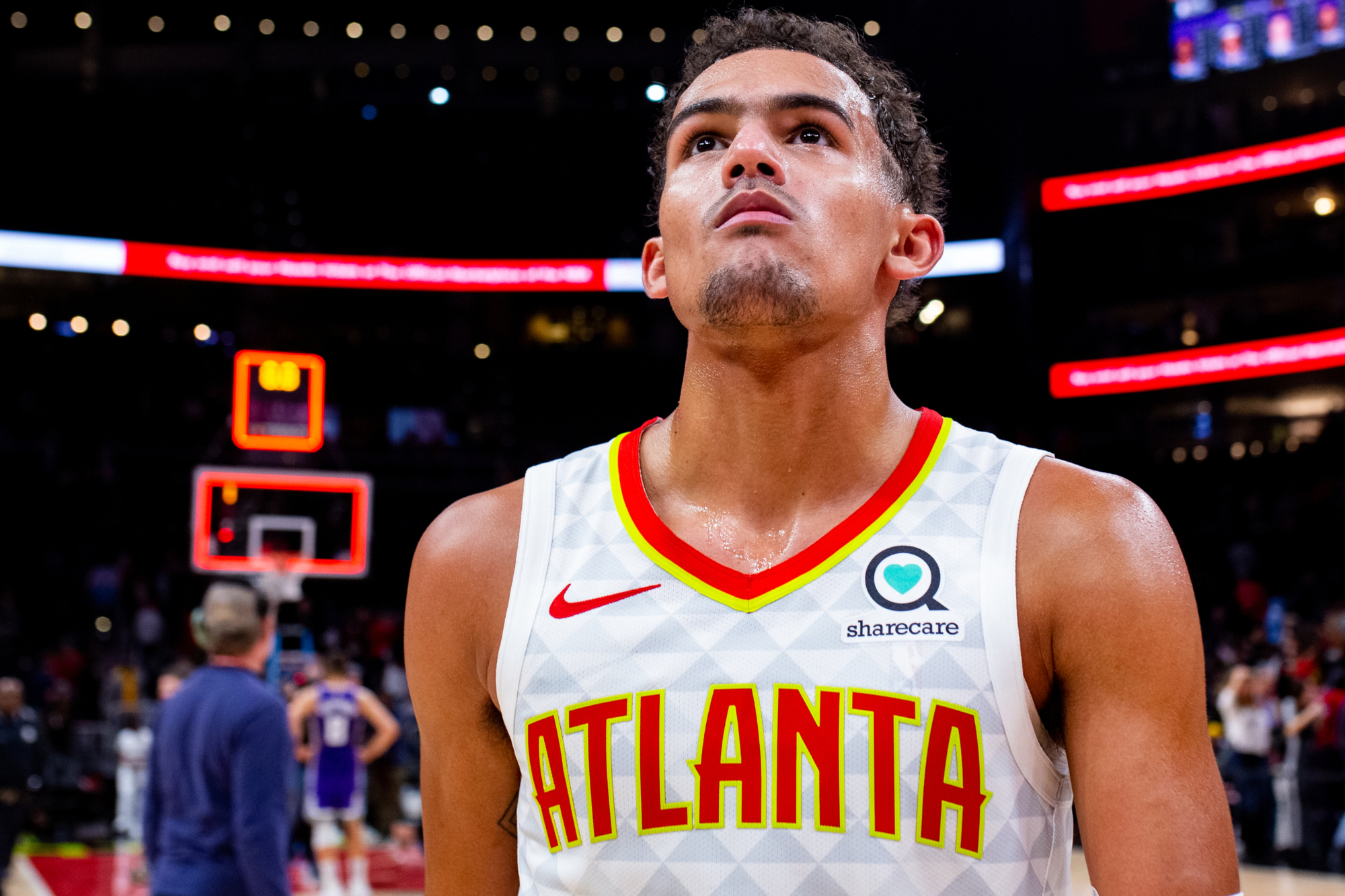 trae young jersey wallpaper