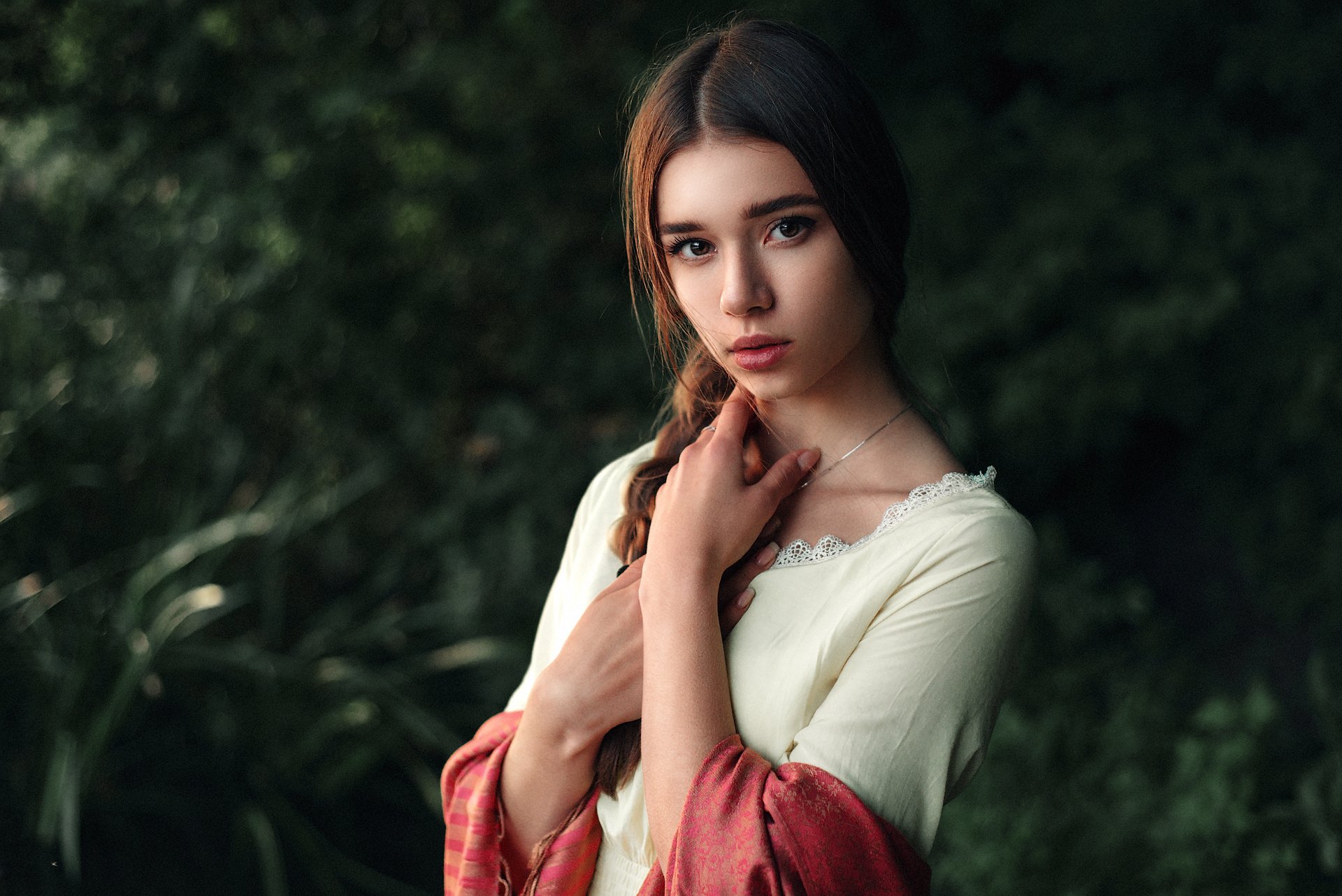 Download Brunette Woman Model HD Wallpaper by Maks Kuzin