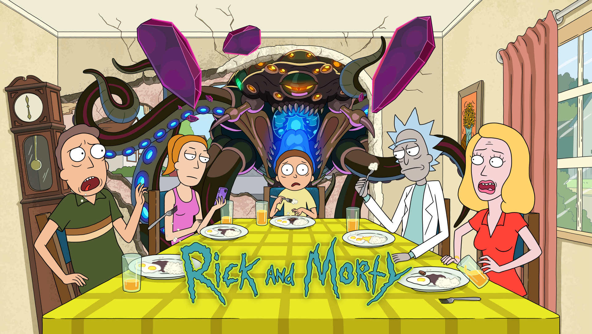 Download Jerry Smith Beth Smith Summer Smith Morty Smith Rick Sanchez TV Show Rick And Morty HD Wallpaper