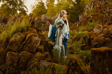 blonde elf woman cosplay HD Desktop Wallpaper | Background Image