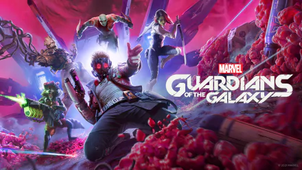 Gamora Drax The Destroyer Groot Star Lord Rocket Raccoon video game Marvel's Guardians of the Galaxy HD Desktop Wallpaper | Background Image