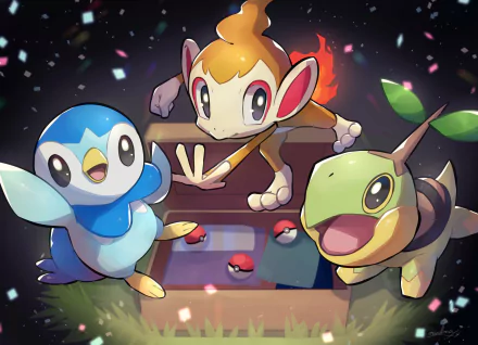 Turtwig (Pokémon) Piplup (Pokémon) Chimchar (Pokémon) video game Pokemon HD Desktop Wallpaper | Background Image