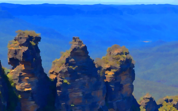 Blue Mountains nature Three Sisters HD Desktop Wallpaper | Background Image