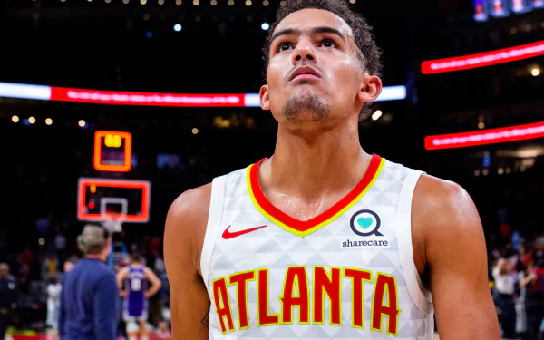 NBA basketball Atlanta Hawks Trae Young Sports HD Desktop Wallpaper | Background Image