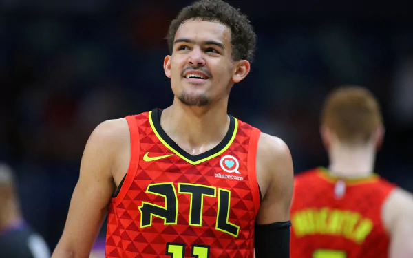 NBA basketball Atlanta Hawks Trae Young Sports HD Desktop Wallpaper | Background Image