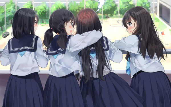 school uniform Anime woman HD Desktop Wallpaper | Background Image