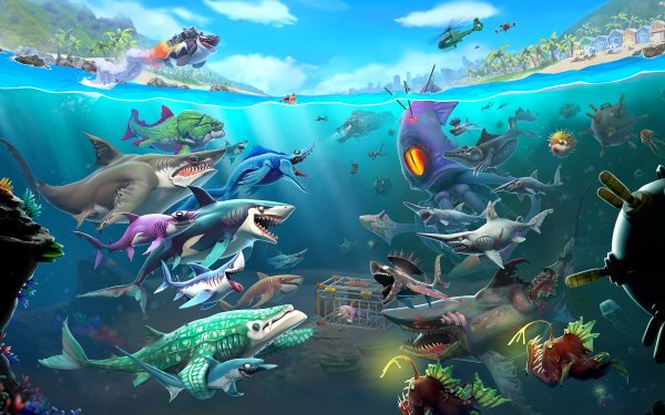 Video Game Hungry Shark World Hungry Shark HD Wallpaper | Background Image