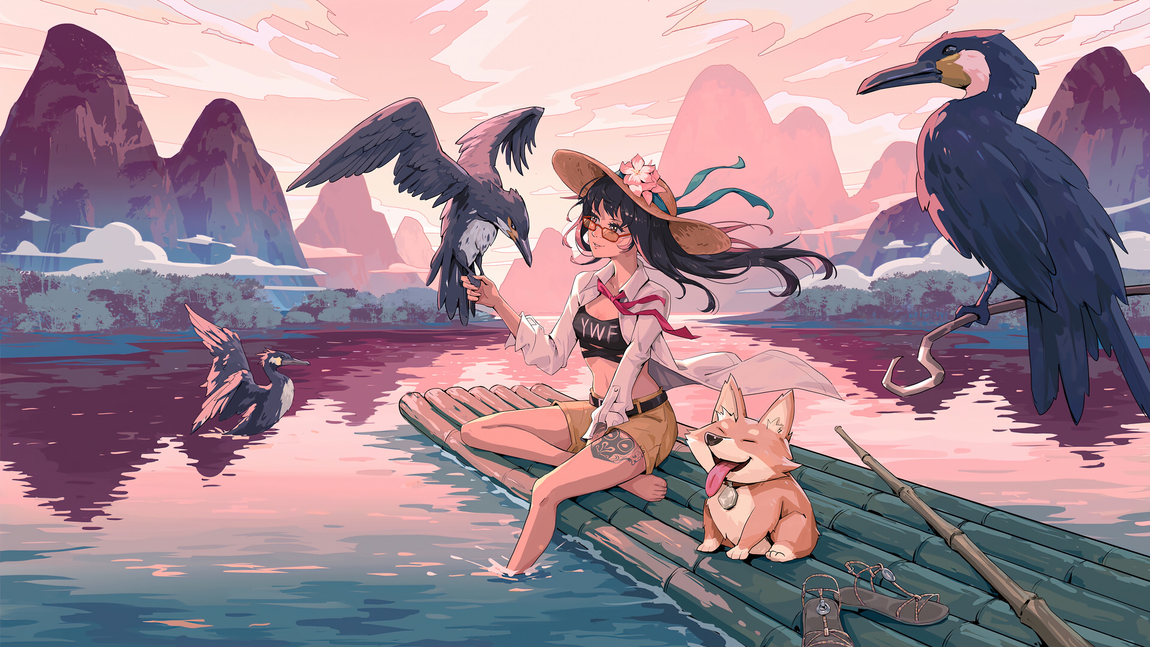 Anime Girl 4k Ultra HD Wallpaper by Wenfei Ye