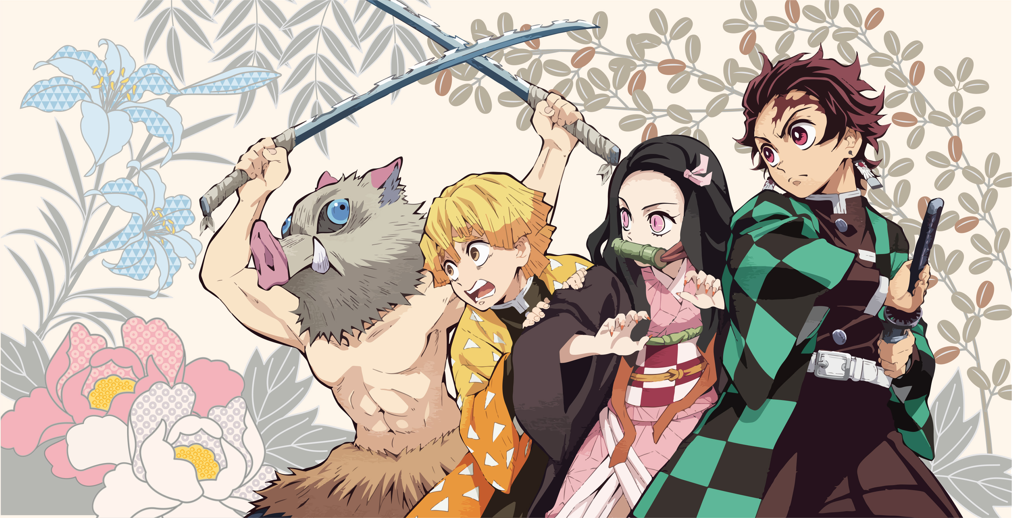 Tanjiro Zenitsu Inosuke Nezuko Kimetsu No Yaiba