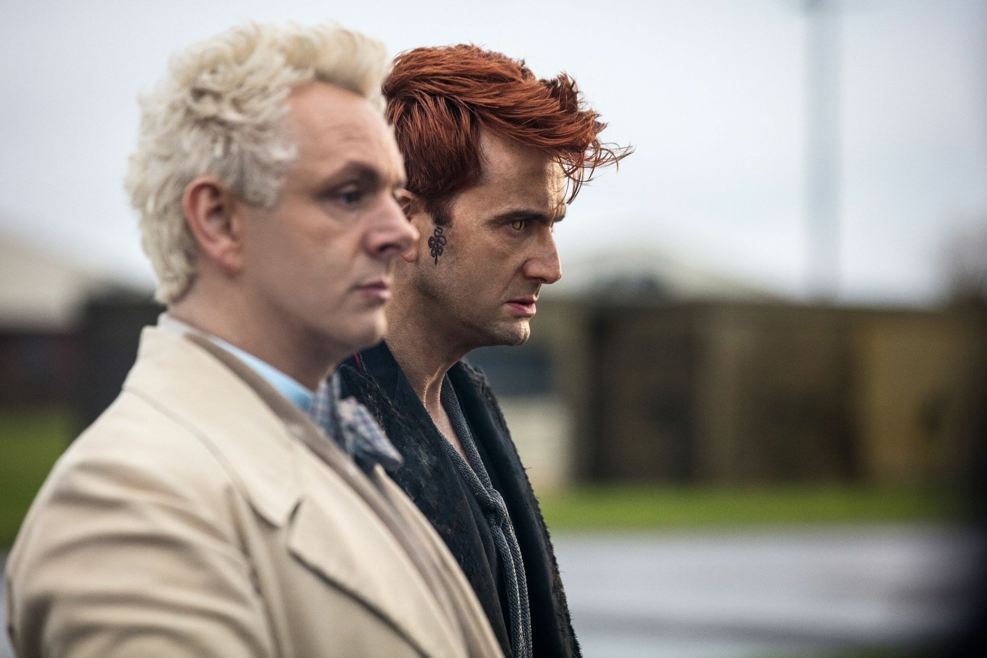 Download Michael Sheen David Tennant Crowley (Good Omens) Aziraphale (Good Omens) TV Show Good Omens HD Wallpaper