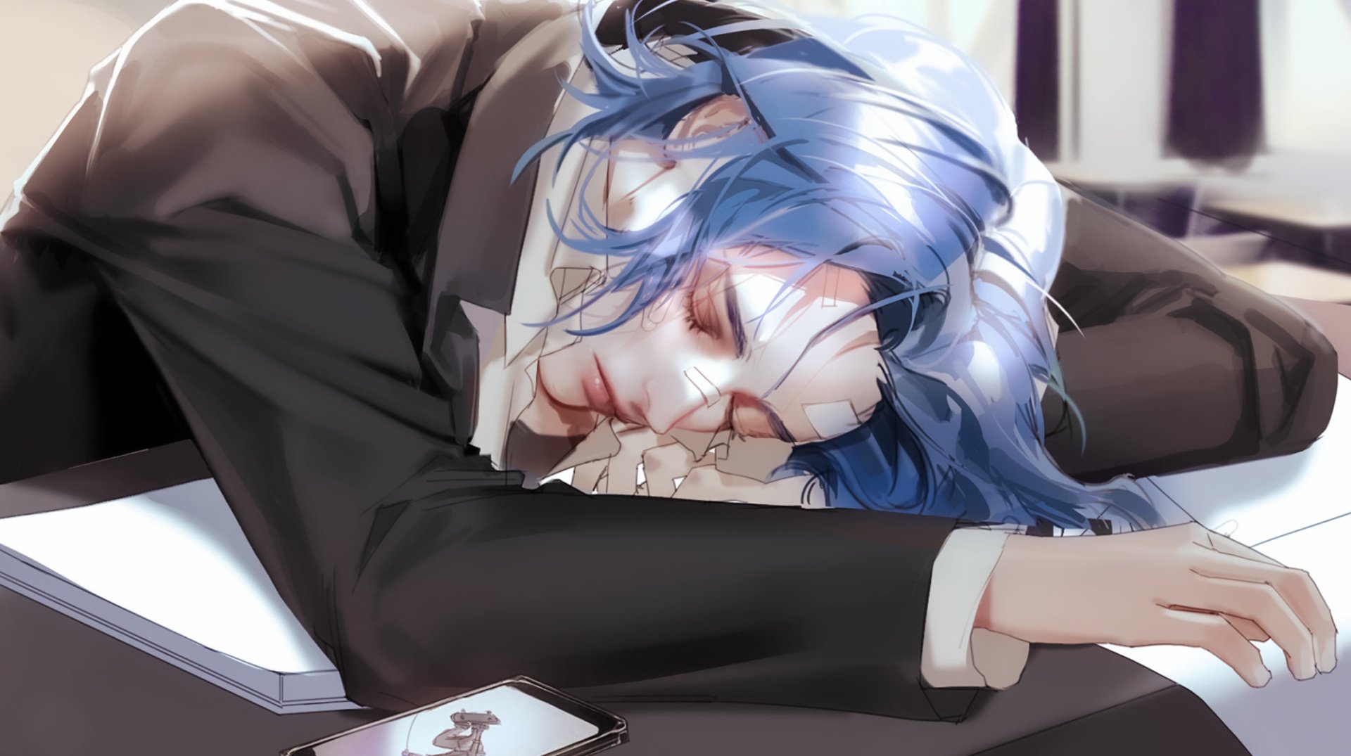 Download Sleeping Langa Hasegawa Anime SK8 The Infinity HD Wallpaper