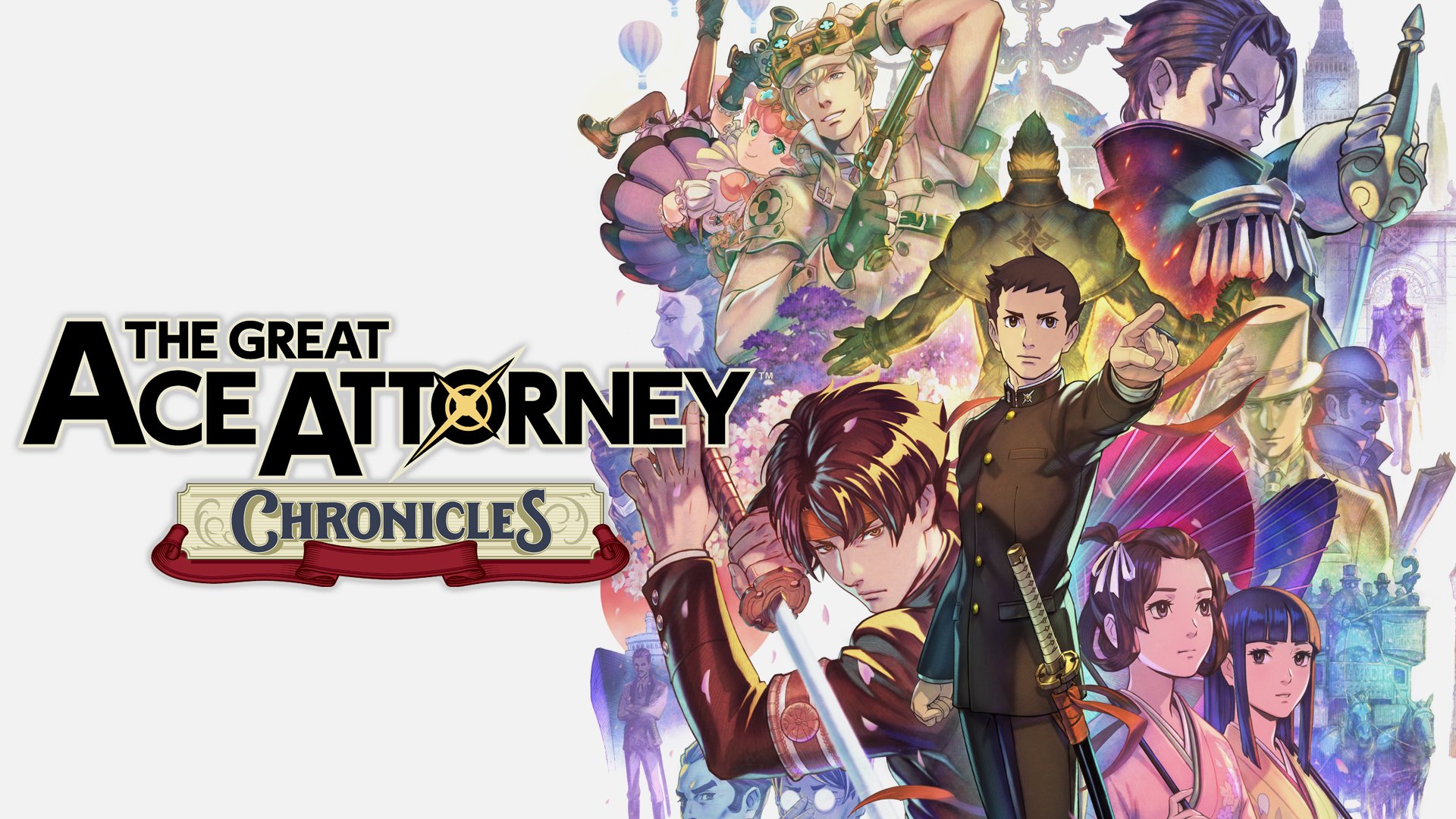 HD Wallpaper featuring characters from The Great Ace Attorney Chronicles for desktop background.