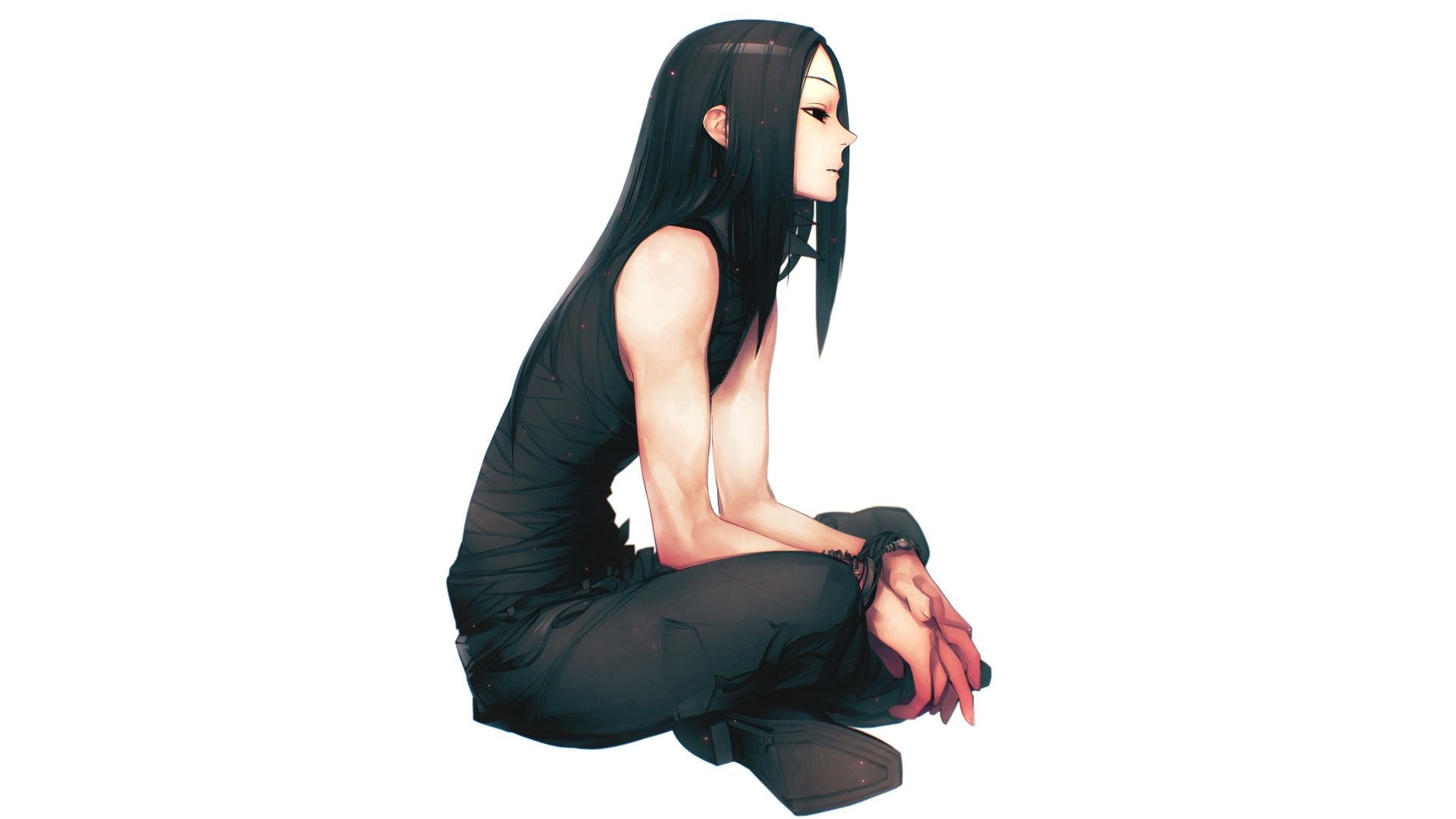 Illumi Zoldyck from Hunter x Hunter sits in profile with a calm expression, featured in a 4K Ultra HD anime desktop wallpaper.